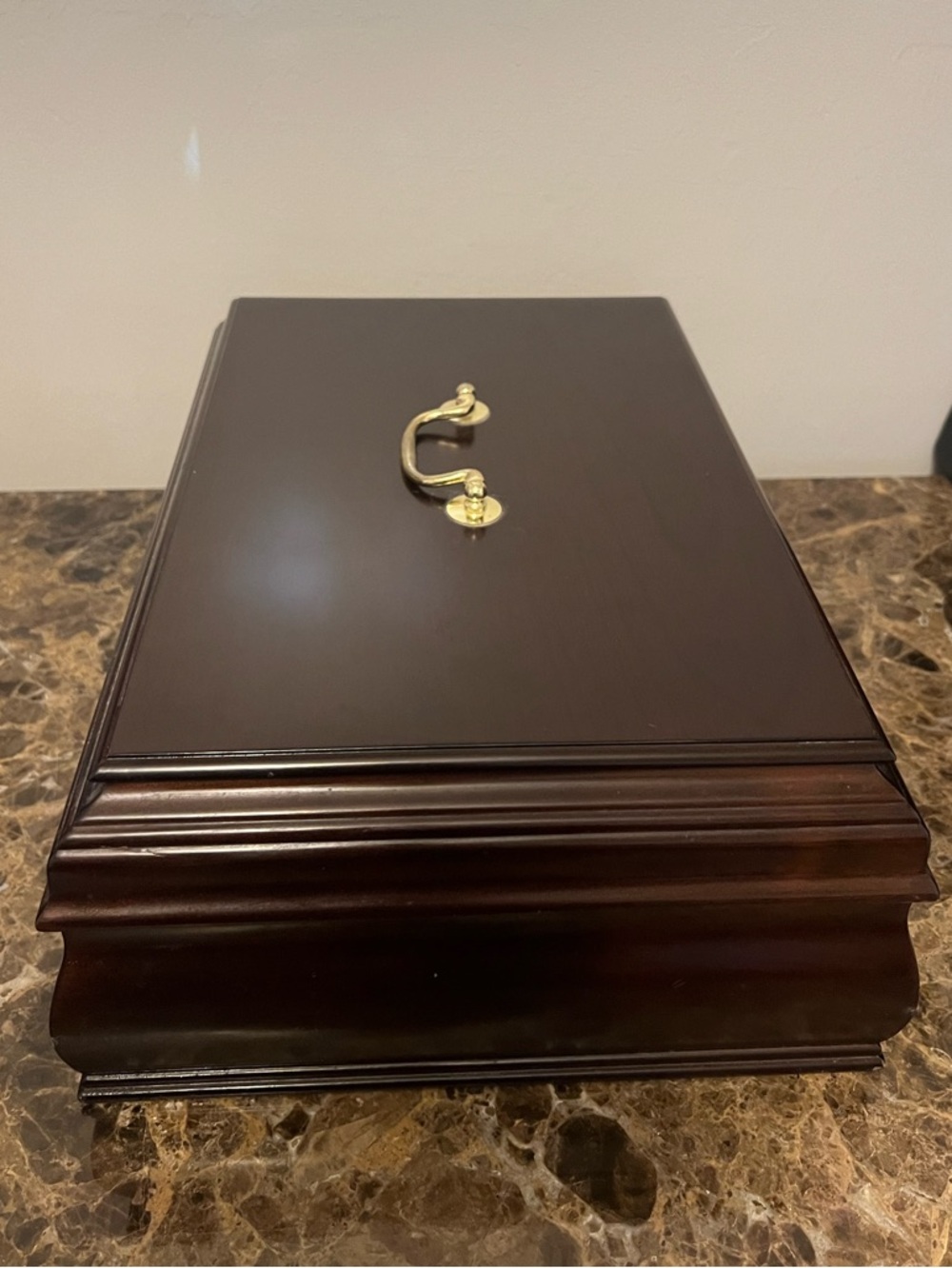Wooden Jewelry Box Organizer w/ Red Velvet Lining – Lift-Out Tray & Ring Slots - Picture 13 of 16